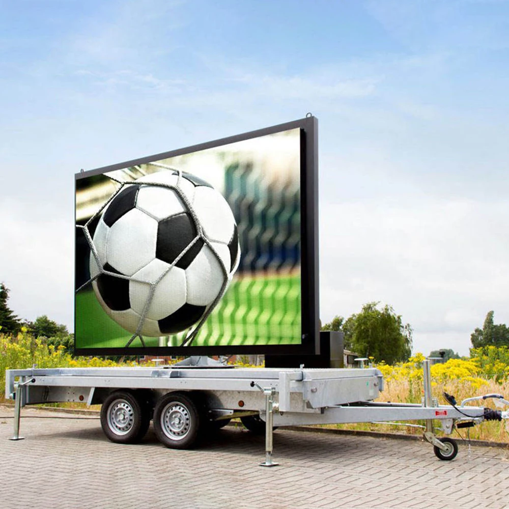 Outdoor Advertising LED Screen Trailer Mobile Portable High Resolution IP65 SDK Digital Poster 5mm Pixel Pitch
