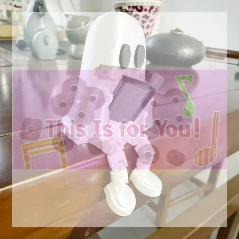 3D Printed Articulated Ghost Figurine With Movable Joints Book Holding Design Perfect For Desktop Decor Halloween Home Ornament