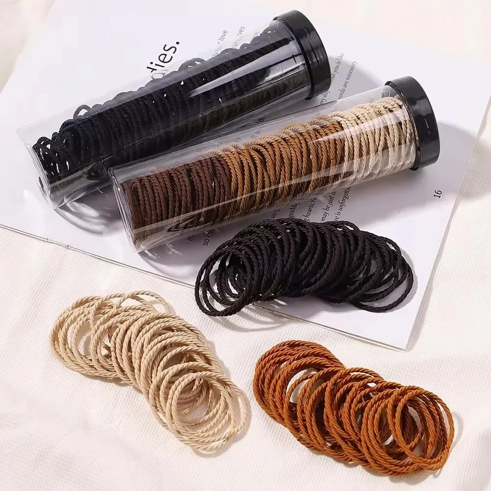 100Pcs/Lot Girls Basic Hairrope Elastic Rubber Band Hairband Women's Durable Headband Hair Ties Accessories Children Gifts