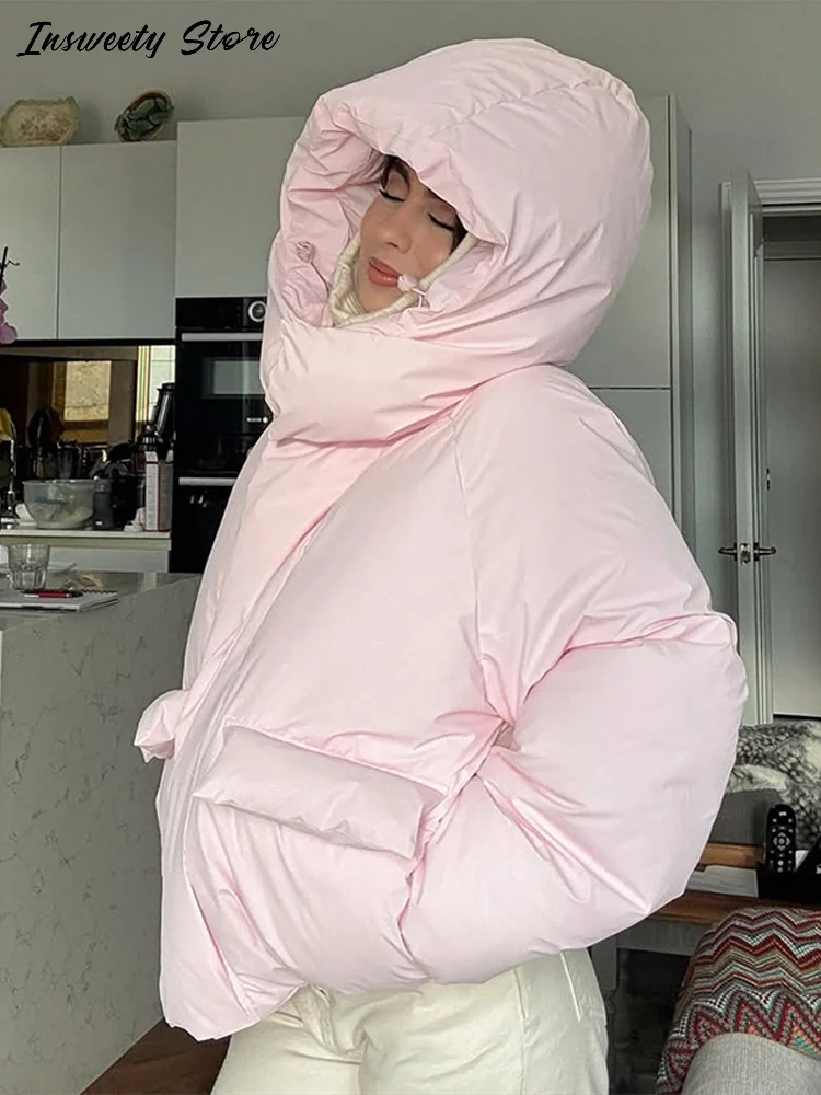 عادية الصلبة وسادة مبطنة المرأة انفصال هود سحابات الفيلكرو كم طويل معاطف دافئة 2025 الخريف جديد سيدة شيك ملابس خارجية #2