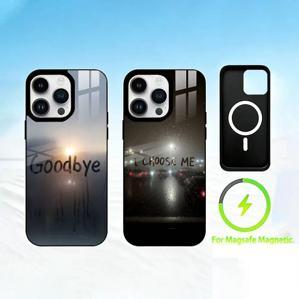 

T-The words on the window Phone Case For iPhone 17 16 15 14 13 12 Pro Max Plus for Mirror Wireless Magnetic Cover