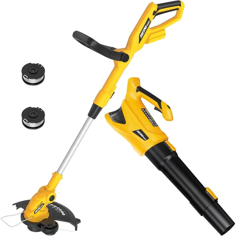 

2-in-1 Cordless Leaf Blower and String Trimmer Combo Compatible with Dewalt 20V Battery, 500CFM/150MPH Electric Leaf Blower, 12-