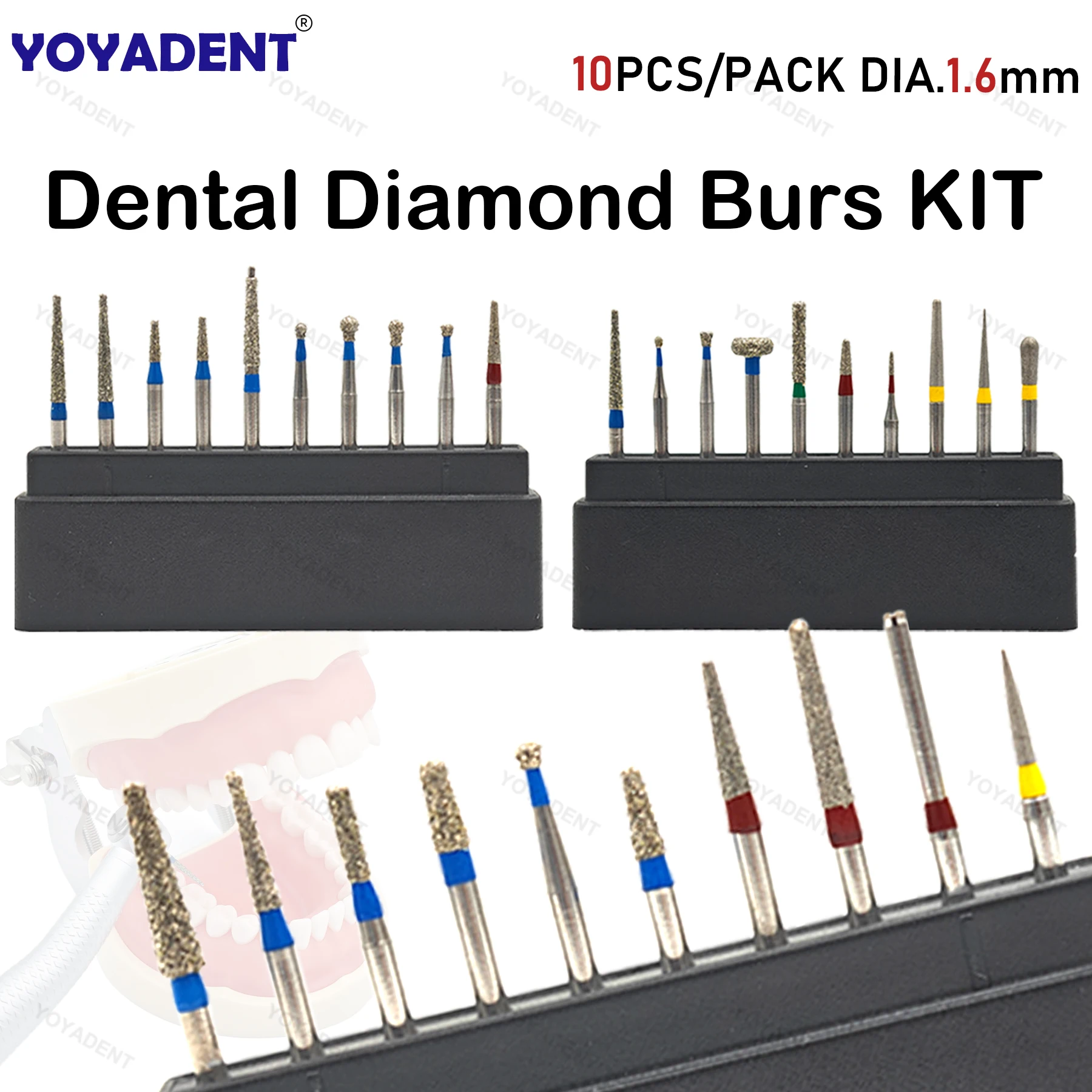 

Стоматологические алмазные боры, боры для наконечников, инструменты для полировки высокоскоростного наконечника диаметром 1,6 мм, 10 шт./кор., стоматологические аксессуары