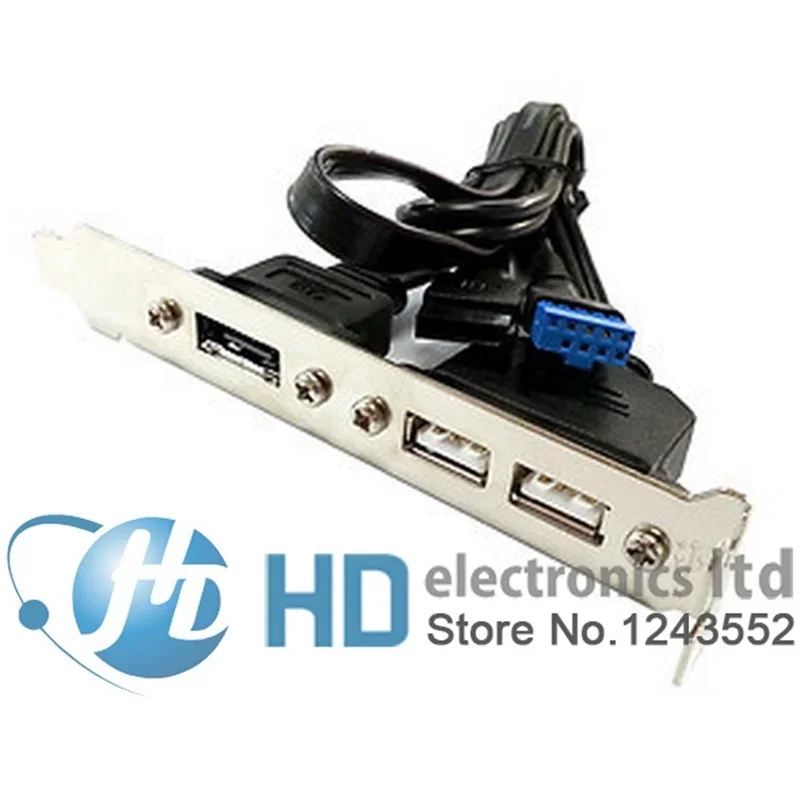 

2 Port Motherboard USB 2.0 Header Bracket Extension Adapter Cable &1 Port Motherboard ESATA Header Bracket
