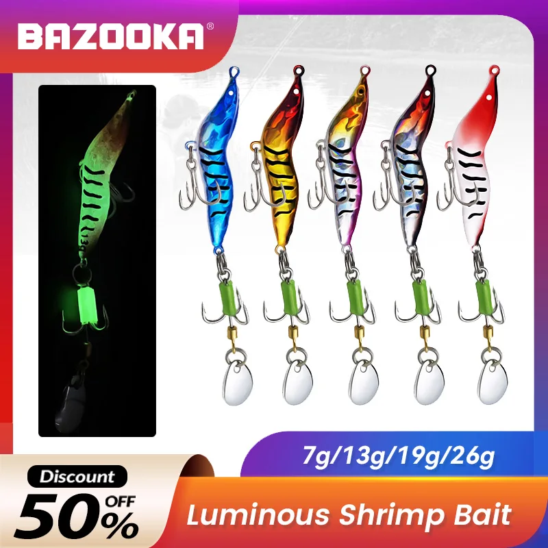 

Bazooka Luminous Shrimp Lure Squid Fishing Lure Sinking Ice Jig Hook Octopus Hard Cuttlefish Spoon Swimbait Pike Winter Bait