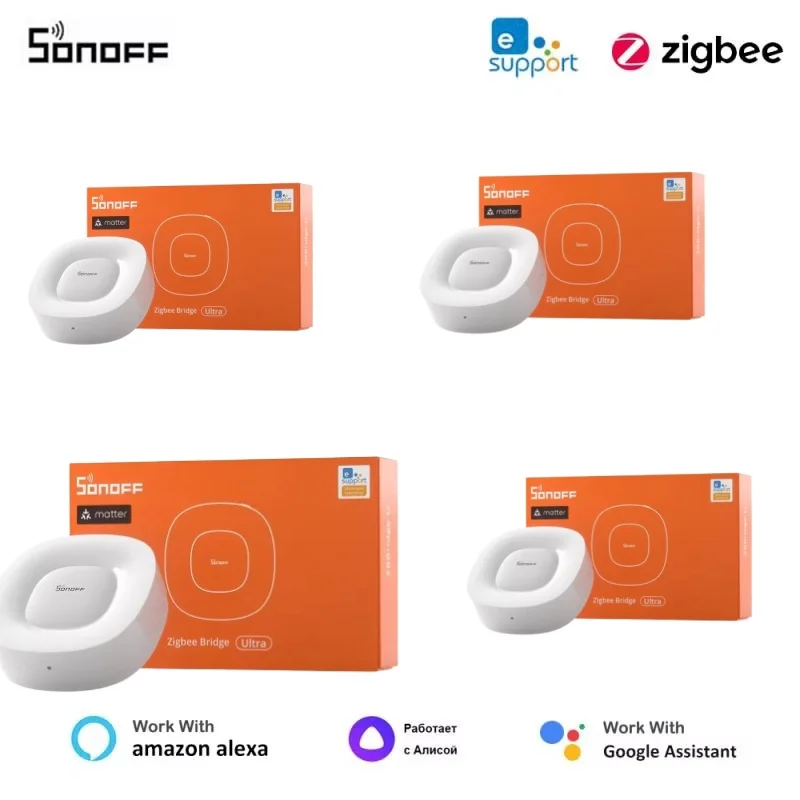 SONOFF ZBBridge-U Matter Zigbee Bridge Ultra Up to 256 Sub-devices Ethernet Connection Smart Home Hub Support Alexa Apple Home