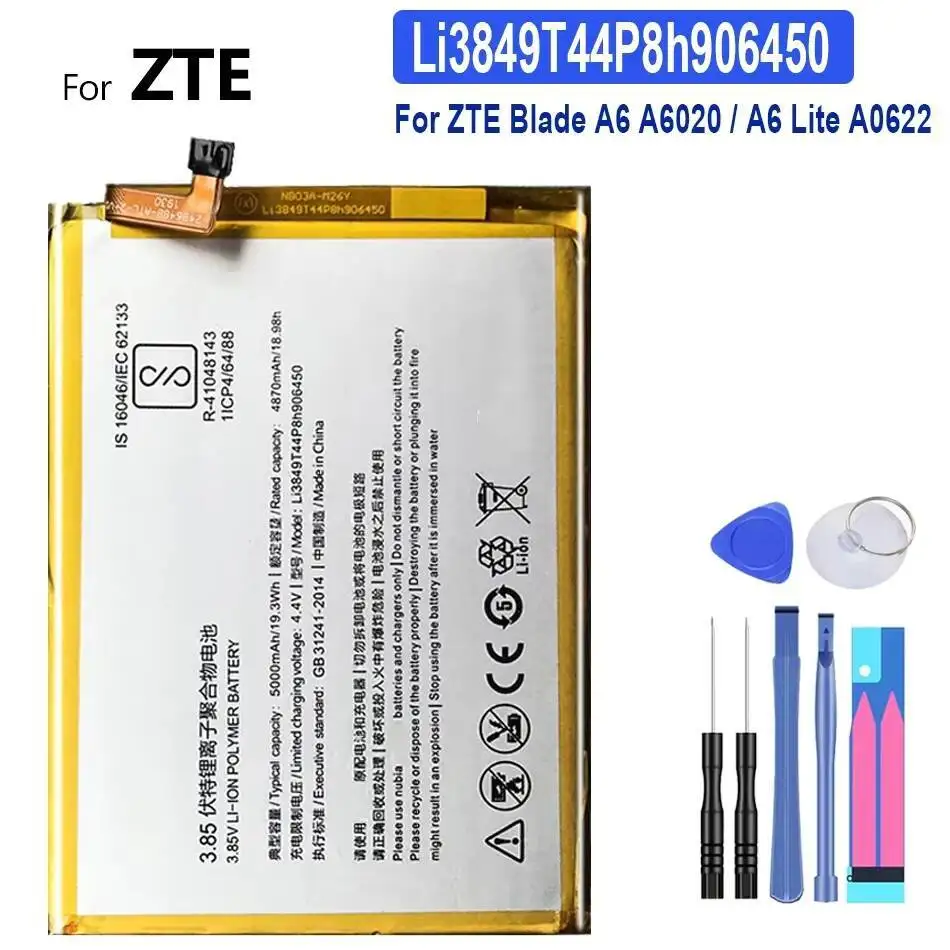 

Battery 1400mAh-5000mAh For ZTE Blade A2 A610 A6 (Lite Plus) BV0730 A510 BA510 A3 T220 AF3 T221 A5 AF5 A610 A610C A610T BA610C