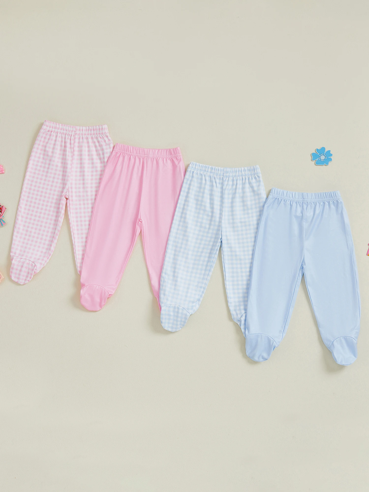 

Детский комплект из двух предметов со штанами из мягкого хлопка, однотонные полосатые брюки с эластичной резинкой на талии и прикрепленными ногами для повседневного активного отдыха