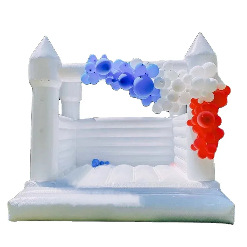 13x13ft All PVC Commercial Grade Wedding Bouncer White Bouncy Castle Inflatable Small Bounce House