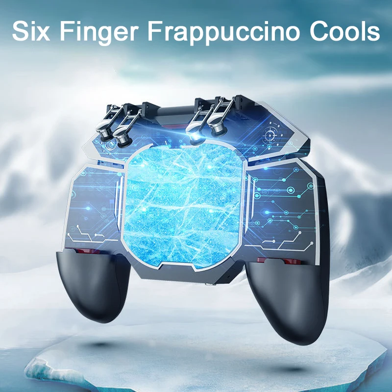 Mobile Phone Cooler Fan Game Controller Grip For PUBG Metal 6 Finger Trigger Joystick DL88 Gamepad For IOS Android Mobile Phone