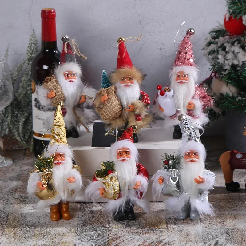 

New Year 2024 Christmas Decorations for Home Height 16-20cm Santa Claus doll Children's gifts Window Ornaments