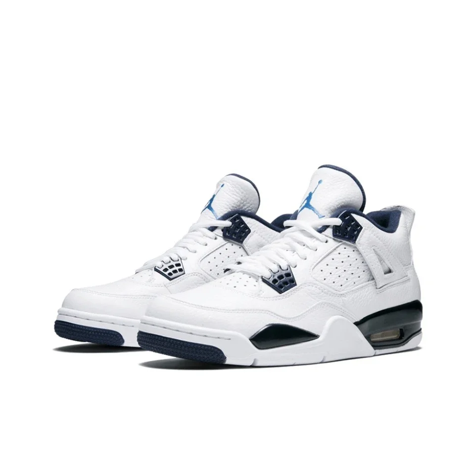 Air Jordan 남성용 편안한 레트로 농구화, 화이트 블랙 레드 스니커즈, 314254-107, 4 "문신"