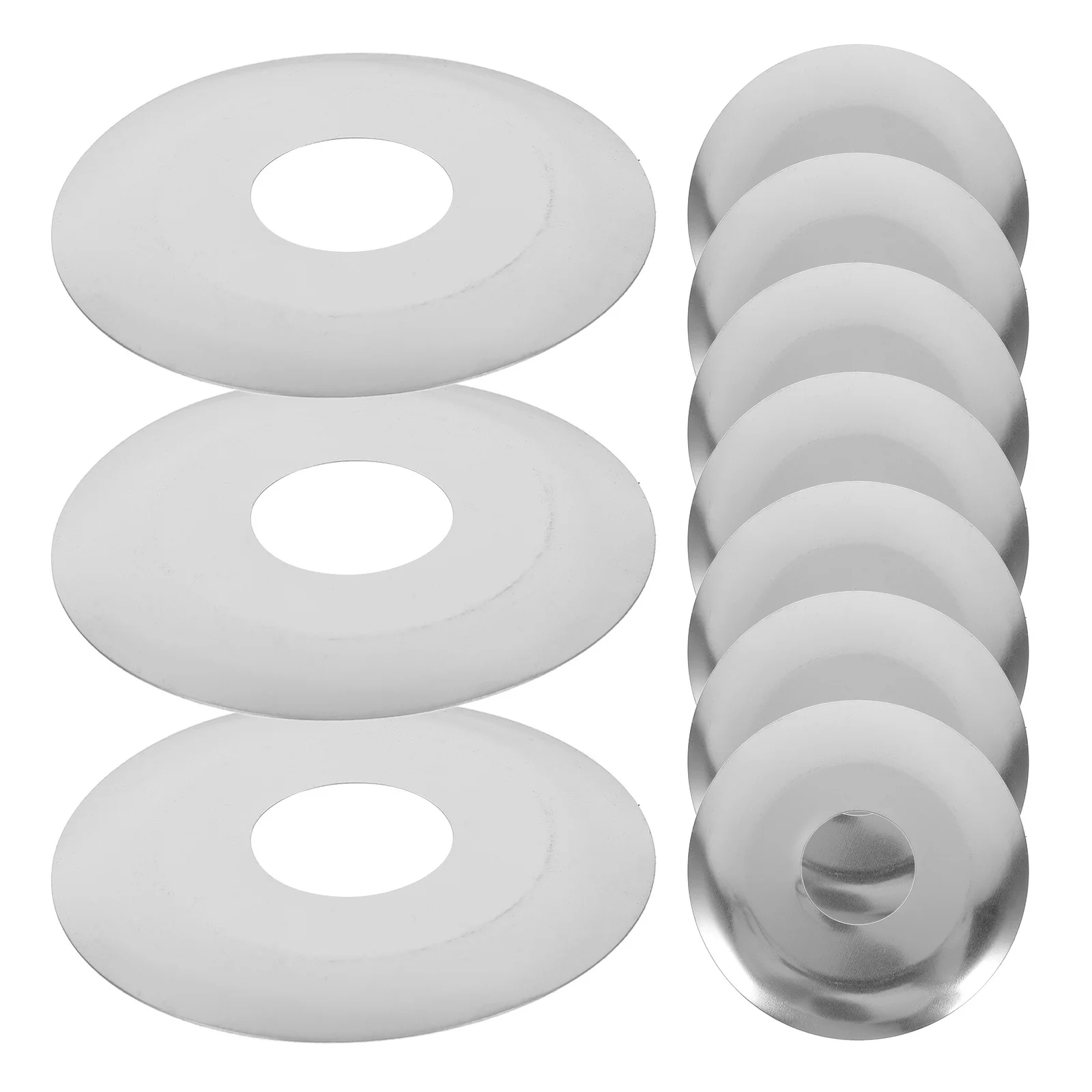 แผ่นครอบหัวฉีดน้ำดับเพลิงแบบขยายได้ 10 ชิ้น แผ่นป้องกันสแตนเลสแบบสองด้าน สำหรับเปลี่ยนแผ่นครอบหัวฉีดน้ำติดผนัง