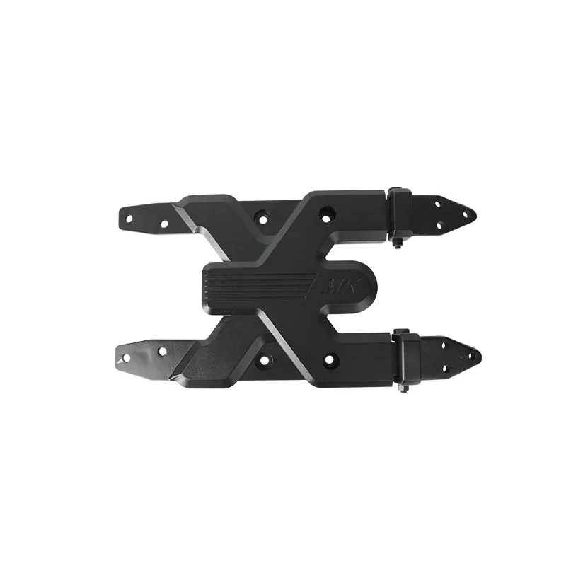 

Modified tailgate, strengthened hinge, raised large spare tire, tailgate spare tire frame, flagpole frame, spotlight