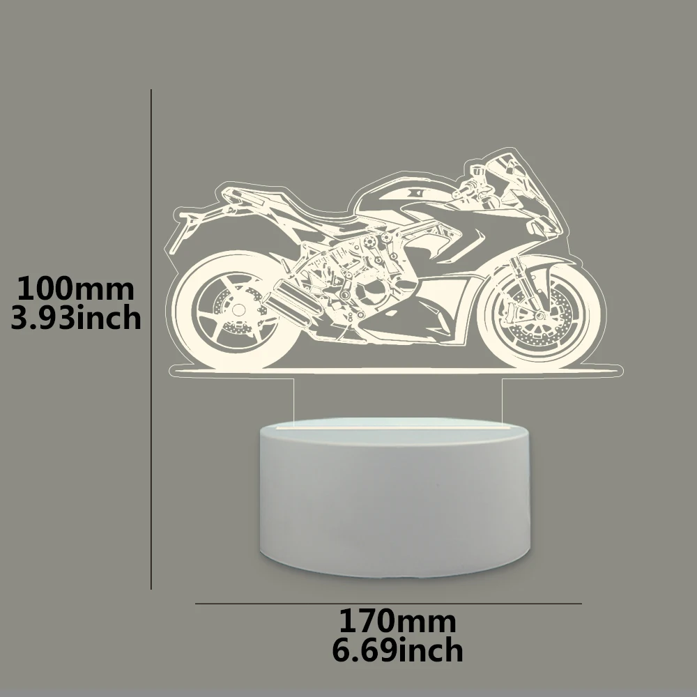 Motorcycle Cute  Led Table Lamp Birthday Christmas Gifts For Kids Toys 3D Night Light