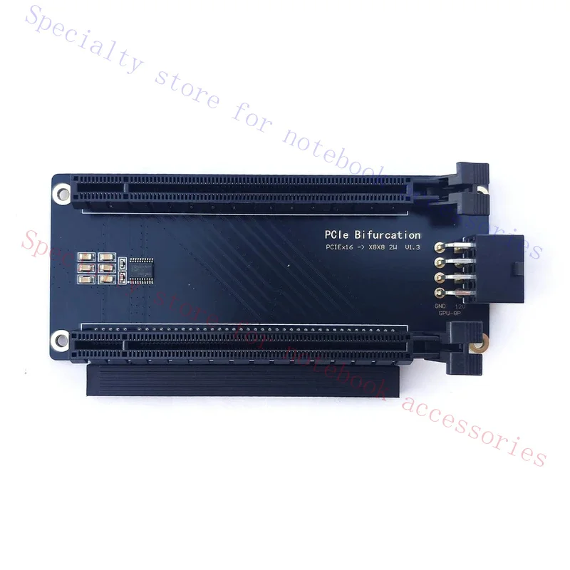 PCIe 4.0 X16 to X8X8 Split Card 1To2 Out 2-Slot Width Horizontal Riser Expansion Adapter For ITX A4 Chassis Dual GPU Training