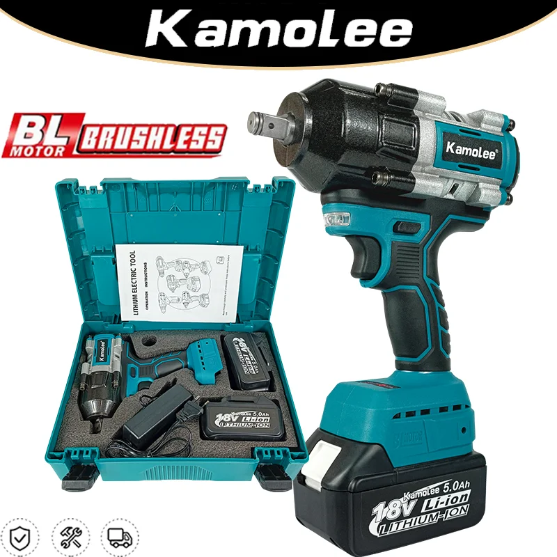 

Kamolee High Torque Brushless Electric Impact Wrench 2100 N.m 1/2 inch Makita Battery Compatible