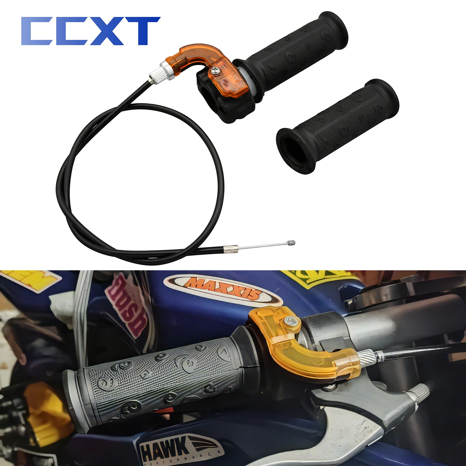 Motorcycle Throttle Cable Twist Handle Grip and Cable For 2 Stroke 47cc 49cc Mini Motocross Dirt Bike ATV Quad Pocket Universal