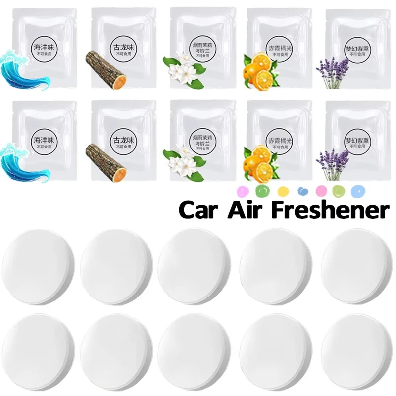 Comprimés de parfum solides pour voiture, 5 à 15 pièces, désodorisant de remplacement, recharge de parfum, tampons parfumés, diffuseur de parfum pour ventilation