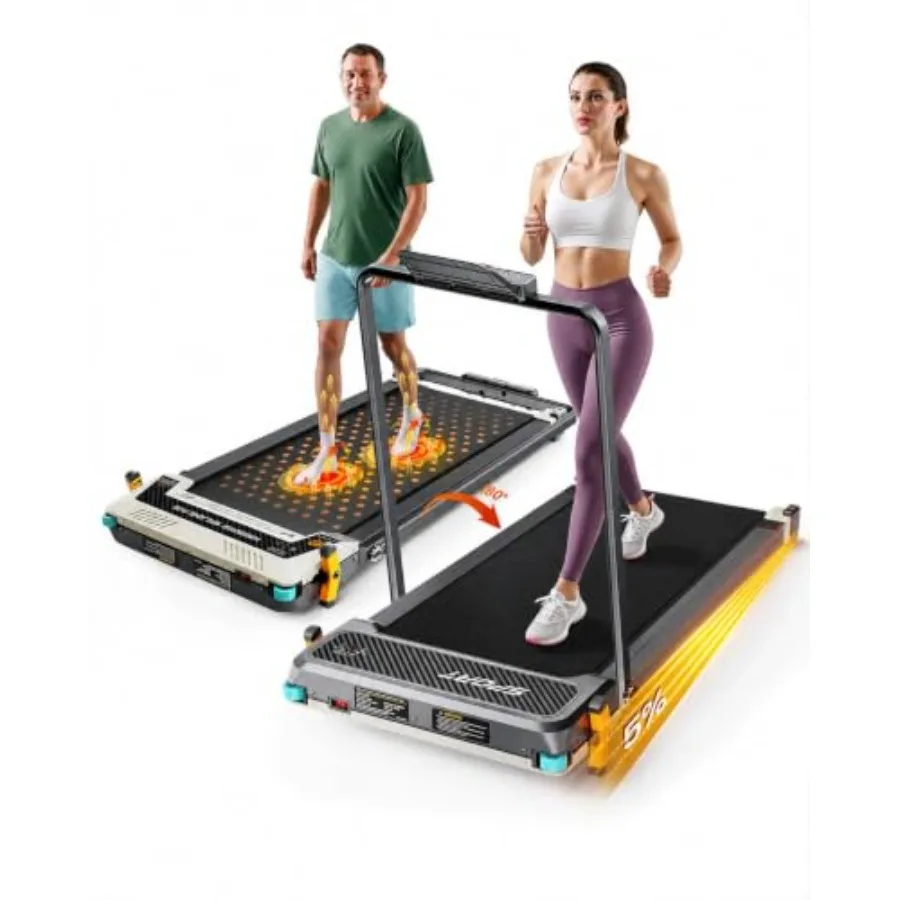 Incline Walking Pad - Dual-Sided Treadmill with Handle bar for Home