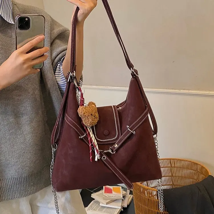 

2026 New Retro Matte Tote Bag, Large Capacity Multi-functional Shoulder Bag, High-end Casual Commuter Handbag for Women