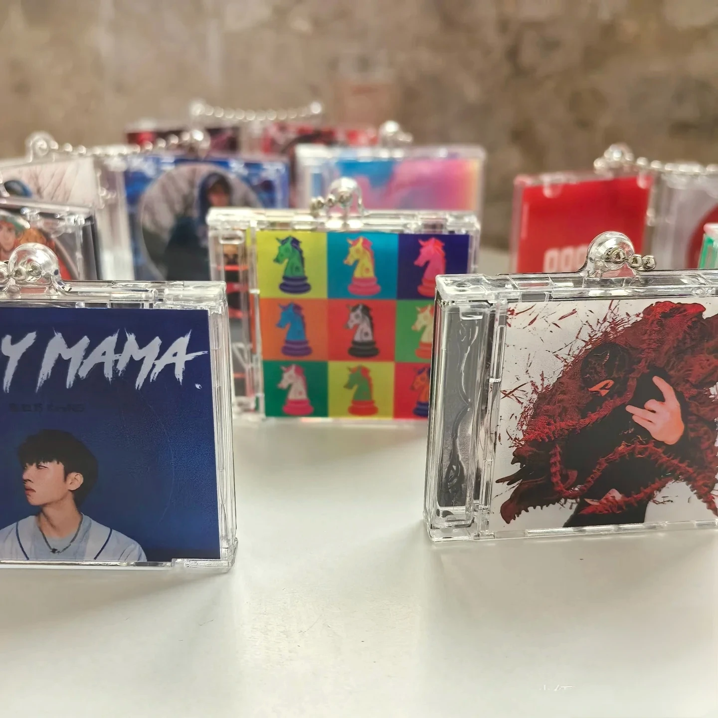 mini album keychains self-made mini CD small pendants high-appearance-value and creative NFC keychains backpack pendants DIY