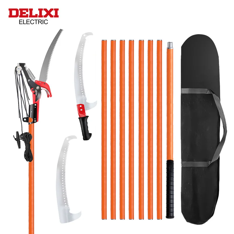 

DELIXI ELECTRIC 2-in-1 Telescopic Saw 9-26 FT Adjustable Tree Pruning Tool with Sharp High Branch Shears and Ropes Garden Saw