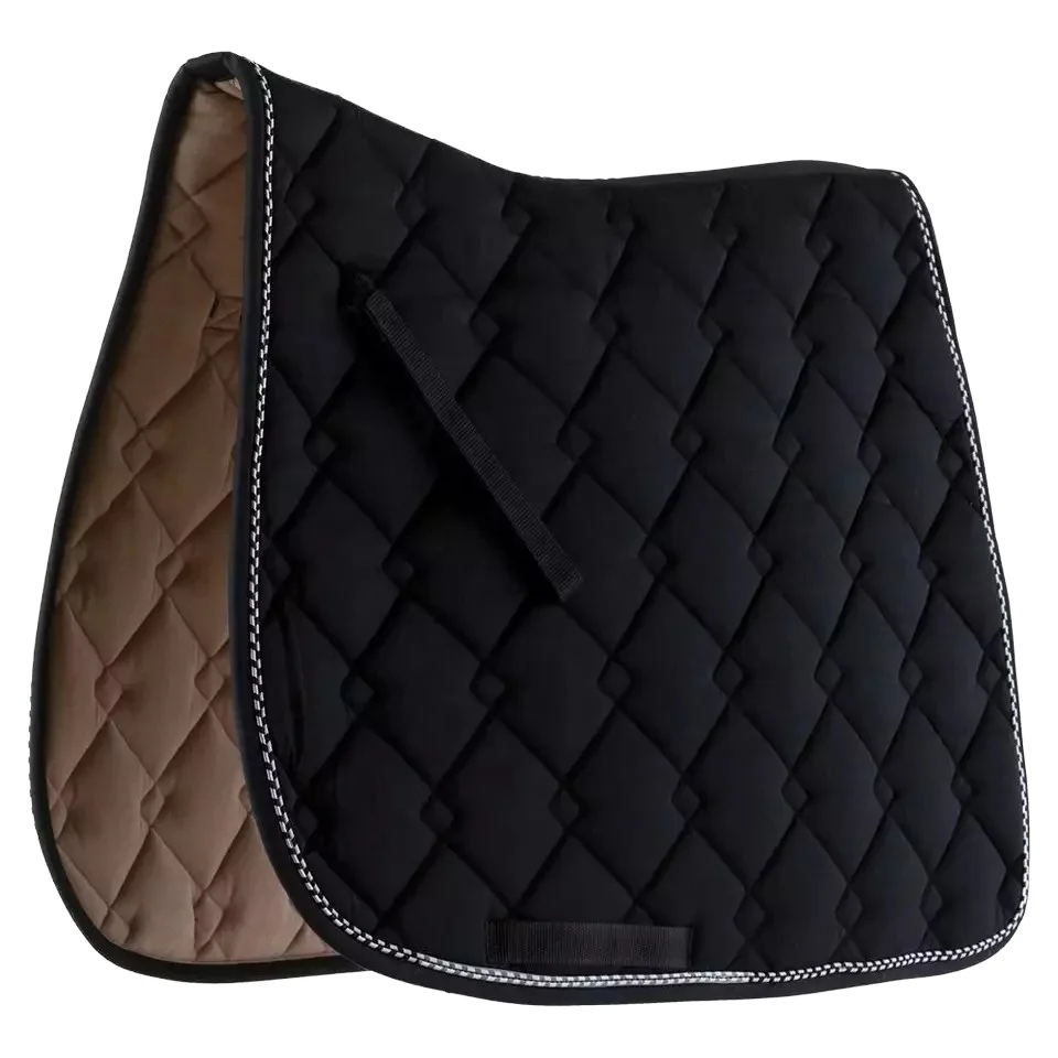 Cavall Industries Cotton Horse Riding Dressage Set Hunter Green Saddle Pads Polo Wraps Ear Bonnet Comfort China