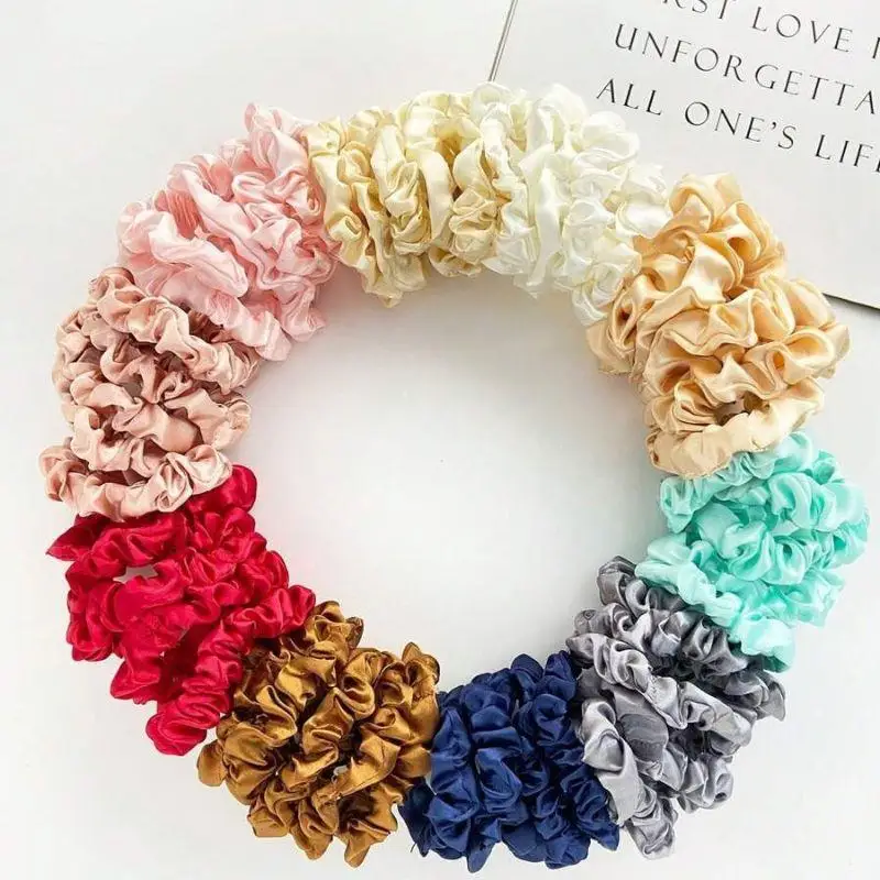 

3pcs/pack Woman Silk Hair Scrunchies Elastic Hair Bands Solid Rubber Band Hair Ties Hairband Ponytail Holders Hair Accessories