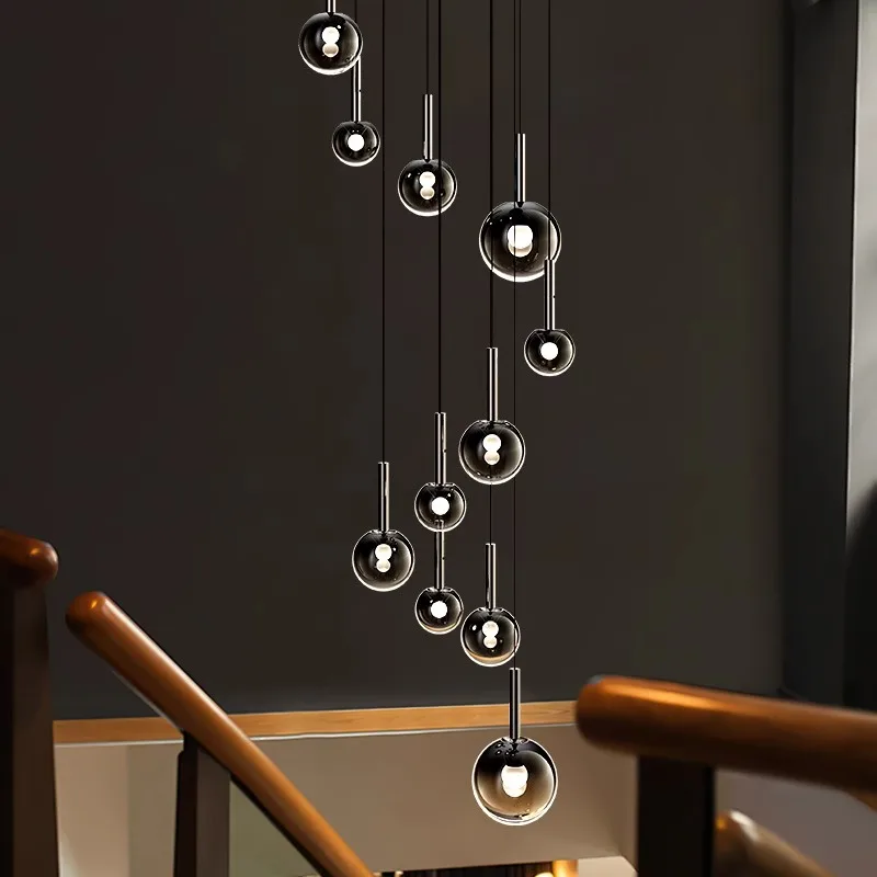 Imagem -04 - Nordic Pendant Lights For Home Decoration Stair Chandelier Sala de Estar e Jantar Luz de Teto Iluminação Interna