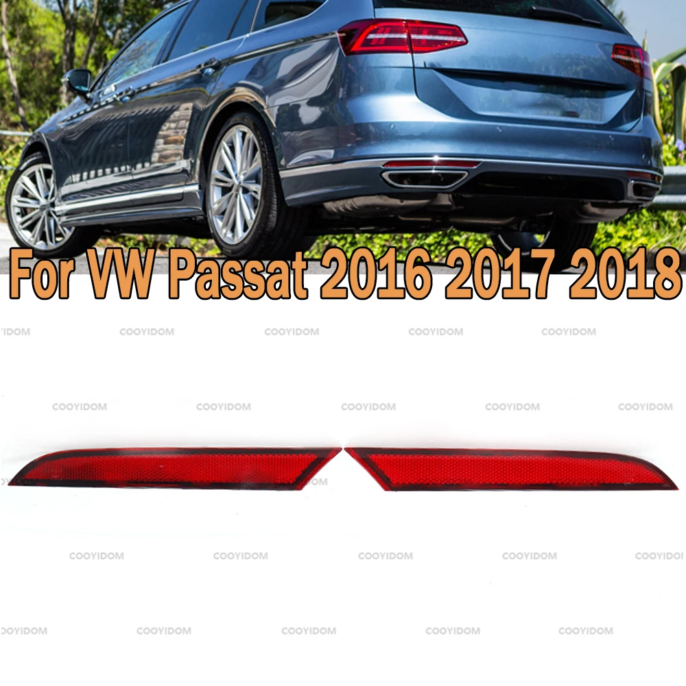 Rear Bumper Reflector Warning Light Strip Bar Brake Light Stop Lamp Red Shell For VW Passat 2016 2017 2018 56D945105 56D945106