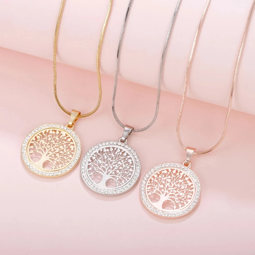 925 Sterling Silver Vintage Tree Pendant Necklace For Women Girls Anniversary Gift Fashion Jewelry Wholesale