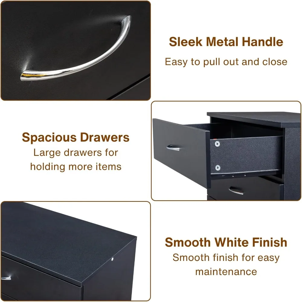 خزانة غرفة نوم ذات 4 أدراج، منضدة معاصرة مع مساحة تخزين، طاولة جانبية خشبية لغرفة المعيشة #5