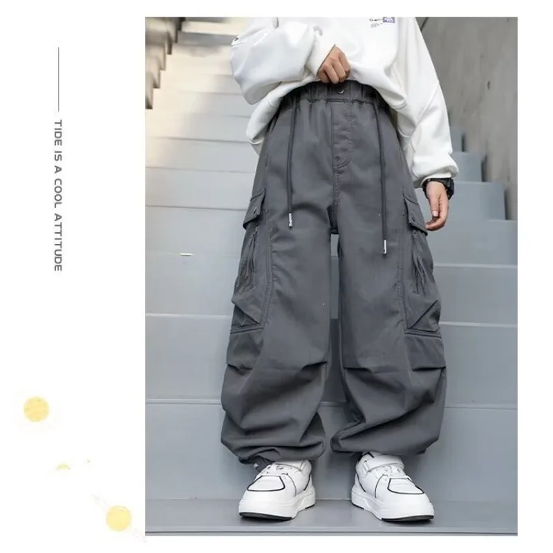 2026 Kinder Jungen Schicke Overalls UNITIM Herbst 4-14 Jahre Teenager Jungen Gerade Hose Locker Junge Elastischer Bund Hosenträger – Detail 16