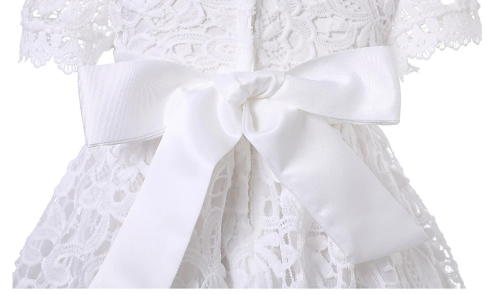 Floor Length Luxury Baby Girls Baptism Dress Embroidery Lace Wedding Christening Gown With Bonnet First Birthday Custom 3-12M view 6