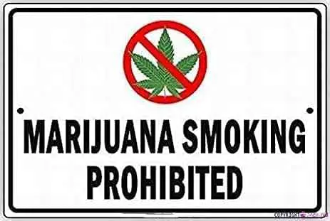 Great Vintage Metal Tin Sign Marijuana Smoking Prohibited No Smoking Notice Board Safety 8x12 Inch Exterior Home Cave Garag sign