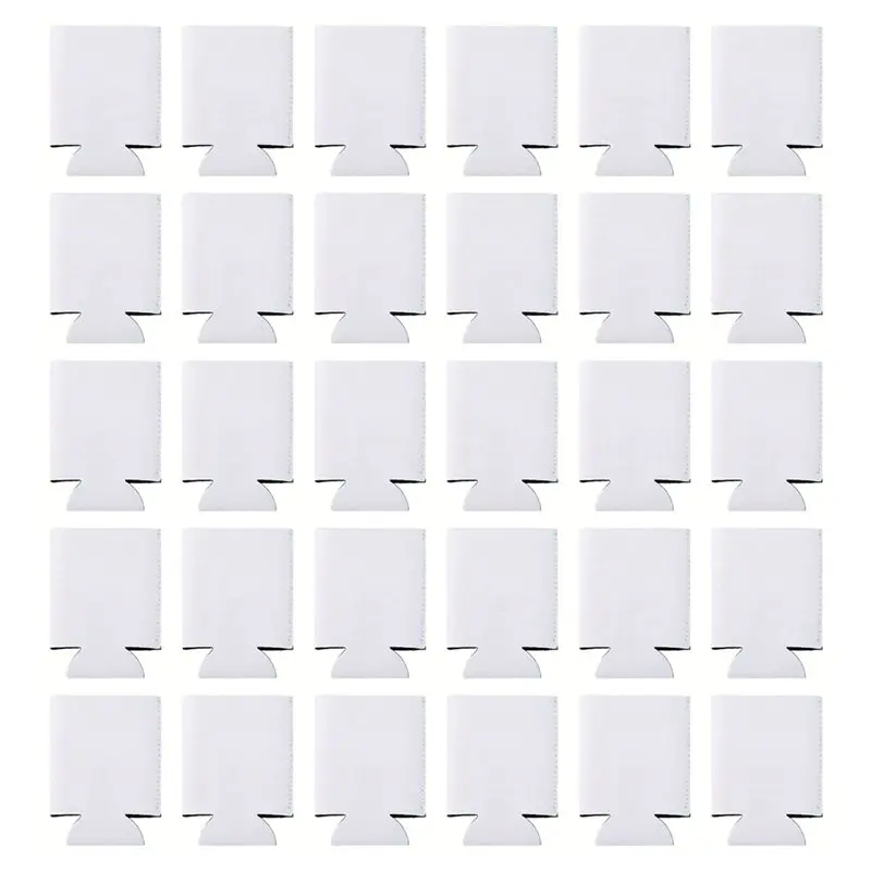 A25F-30 Pcs White Coolers - Bulk Sublimation Blank Sleeves For Drinks, Party & DIY Projects