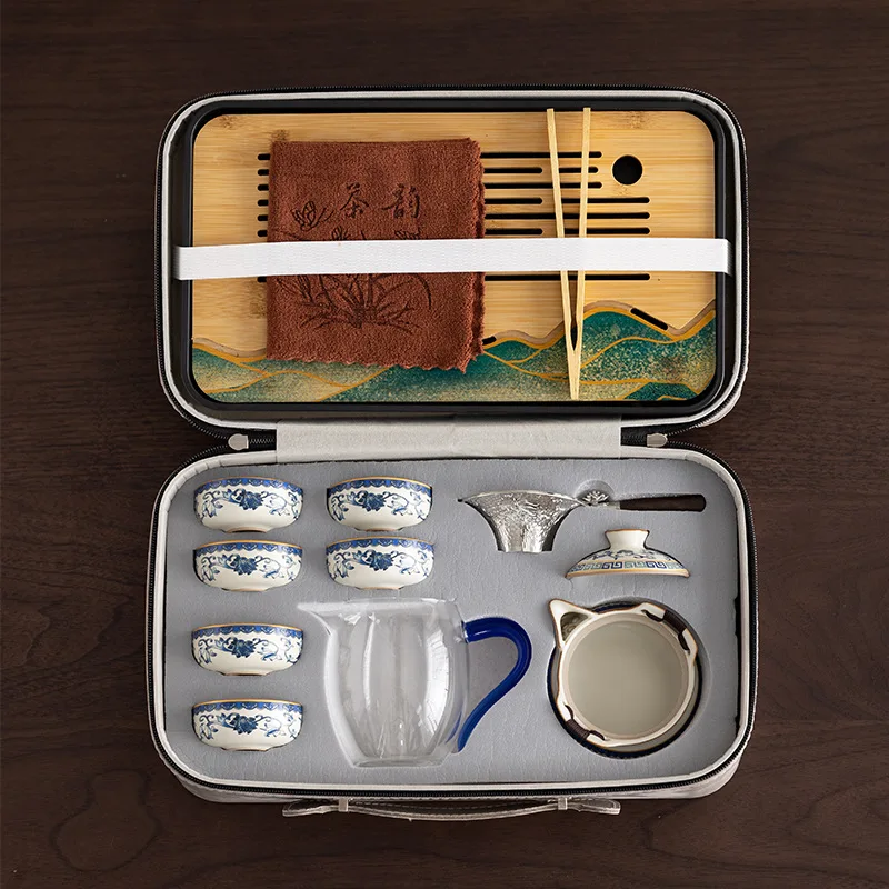 

Портативный дорожный чайный набор, креативный и простой керамический чайный сервиз.