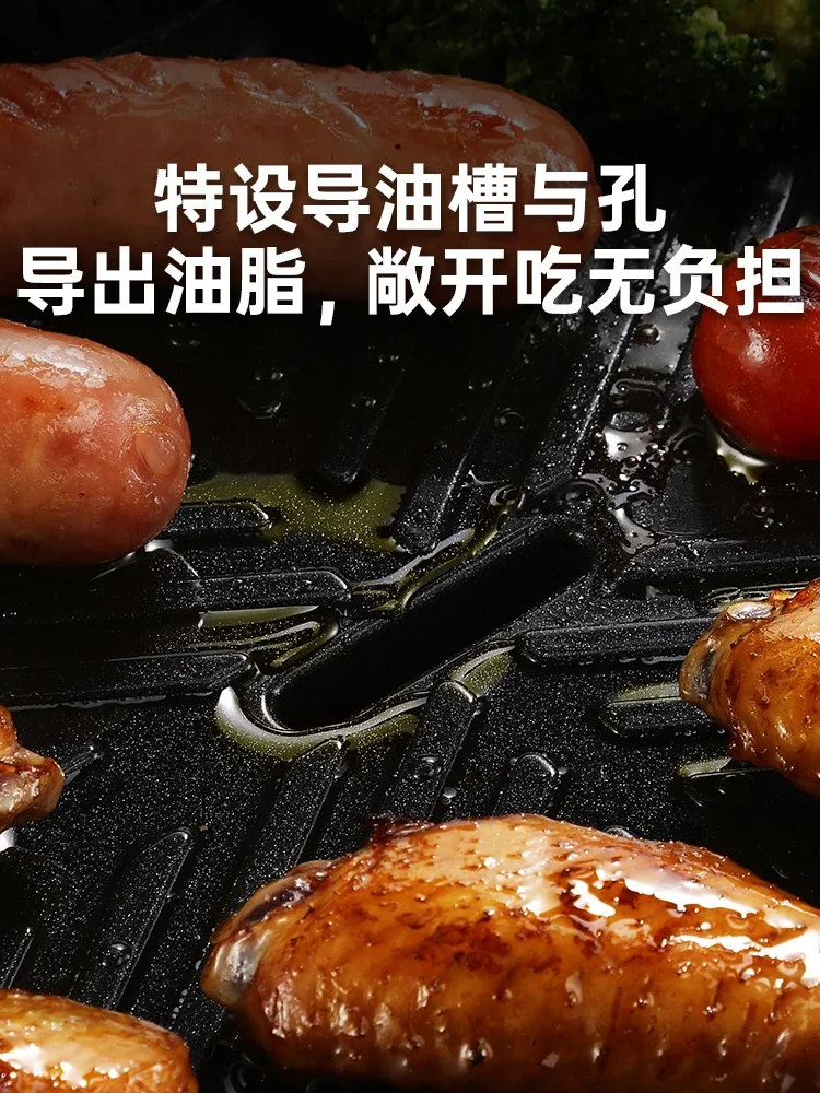 1350W大火力バーベキュー家庭用新型天板、無煙電気グリル、バーベキュー専用鍋、串焼き機