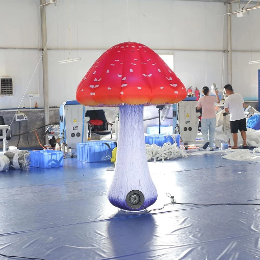 2/3/4/6m Height Party Supply Vivid Colorful Giant Inflatable Mushroom with Led Lights for Outdoor Festival Events