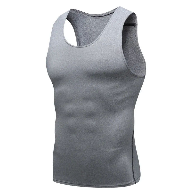 Compression Tank Top Men Gym Shirt Sleeveless Quick Dry Printing Sportswear Male Fitness Bodybuilding Vest Workout Muscle Top image 5