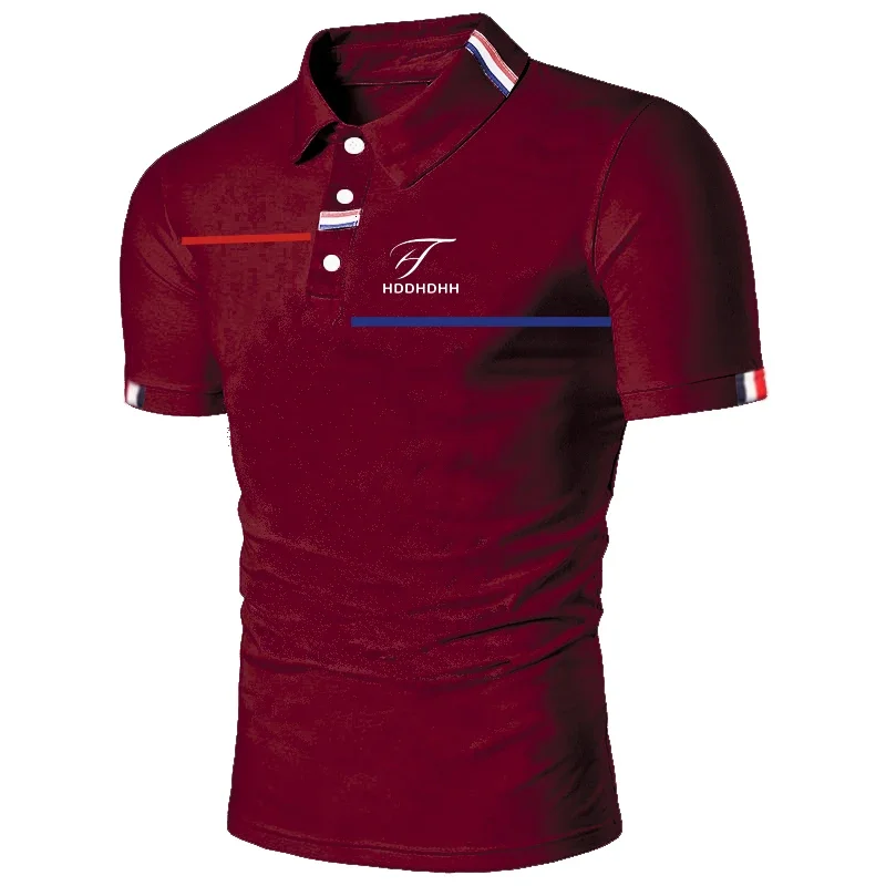 Men's new short sleeved polo shirt with a collar, fashionable and casual image 6