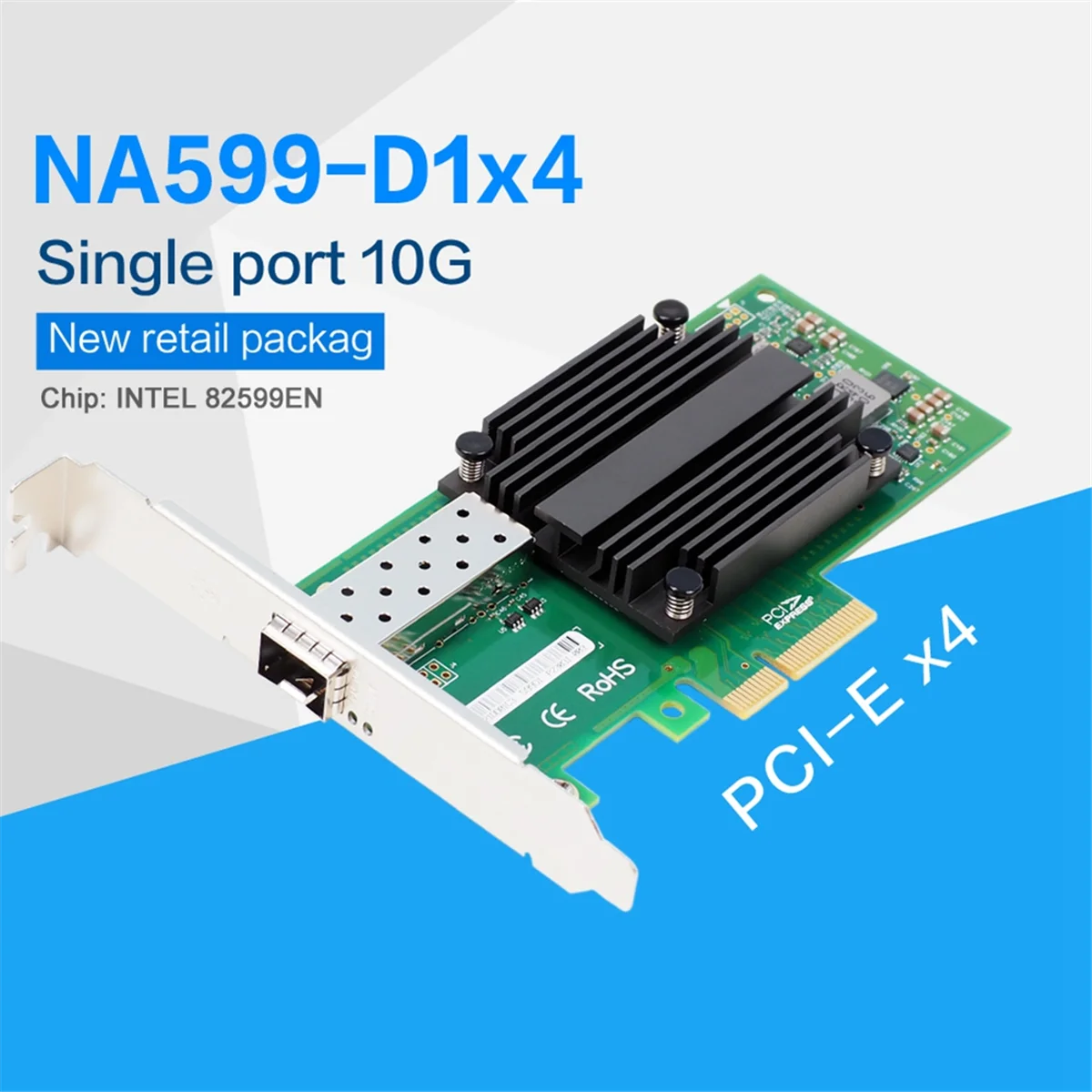 

M51K_X520-DA1 PCIE2.0 x4 NIC Однопортовая оптоволоконная серверная сетевая карта