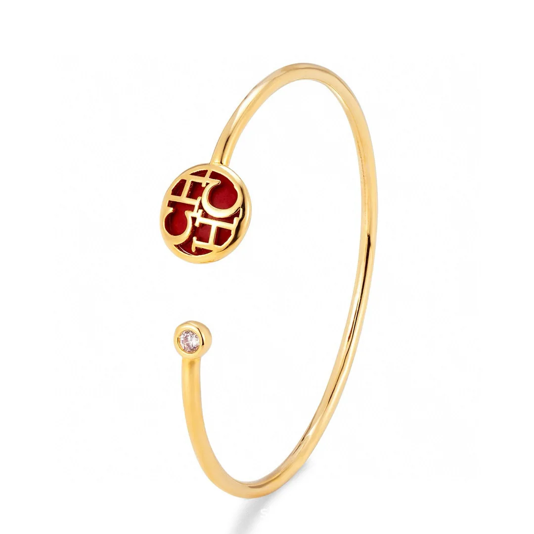 

Браслет-манжета CHHC 2026 Gold Open Cuff, регулируемый, с филигранным дизайном, минималистичный и изящный, для женщин
