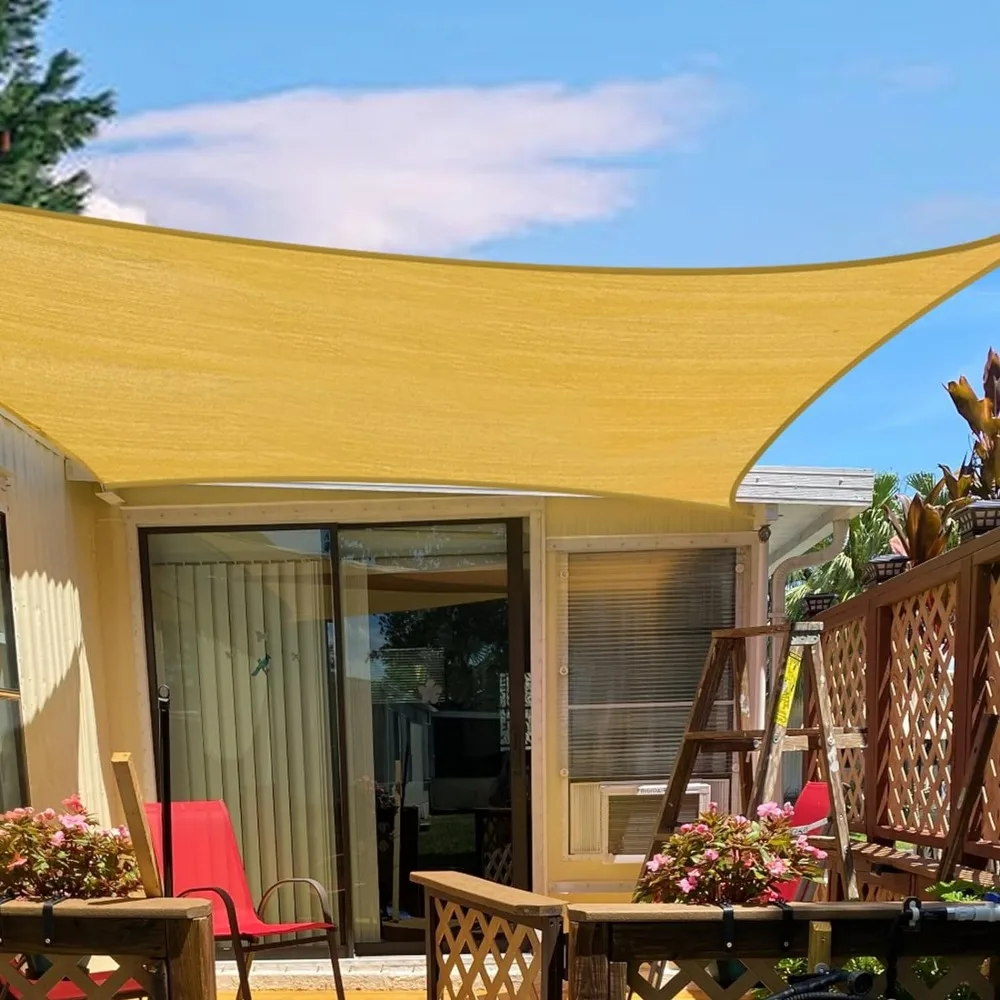 Large Gazebo, Sand Rectangle Gazebos Shades for Outdoor Patio Pergola, Cover Sunshade Sails UV Gazebos