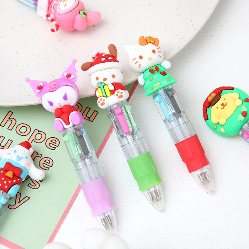 36pcs Sanrio 4 Colors Ballpoint Pen Hello Kitty Mymelody Kuromi Gel Pen Student Stationery Multicolor Pen Office School Supplies