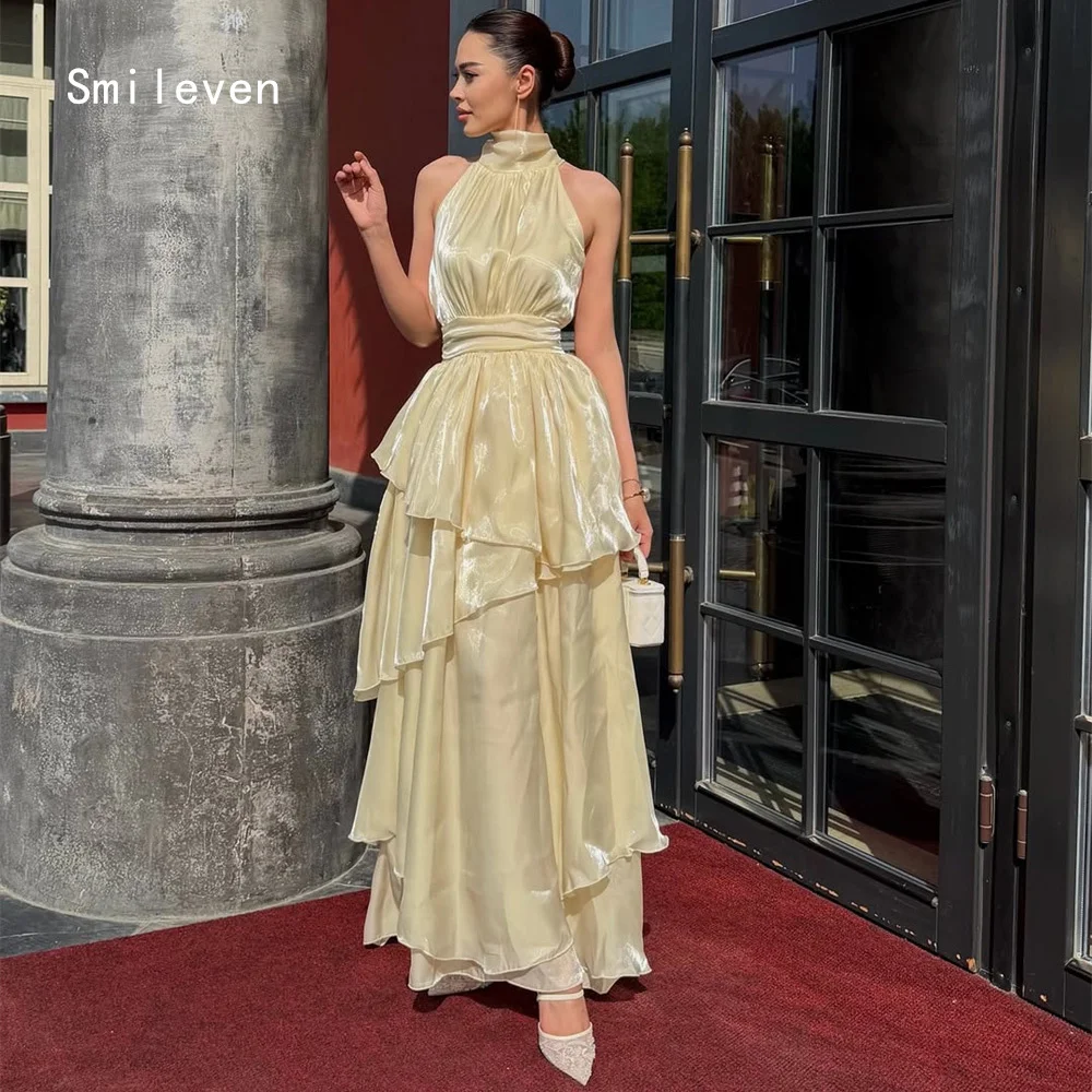 

Smileven Luxury Noval Liquid A Line Holiday Evening Dress Scoop Formal Prom Dresses Tiered Birthday Party Gowns Customized 2026
