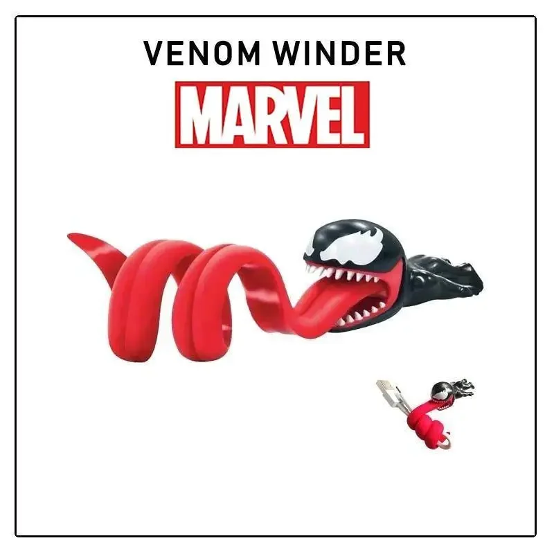 Marvel The Avengers Venom USB Wired Data Cable Holder Protective Case Car Motorcycle Accessories Toy Decoration Gift