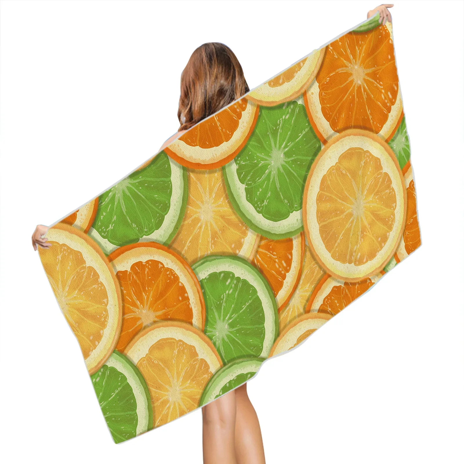 Fruit Print Summer Beach Towels Tropical Fruit Super Absorbent Sand Free Colorful Pool Bath Towels Soft Swim Towel for Kid Adult