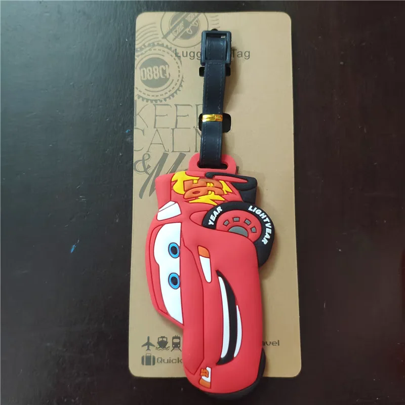 Disney Cars Lightning McQueen Luggage Tag Boys Travel Accessories Cartoon Luggage Label Men Portable Anti-loss Address Name Tag